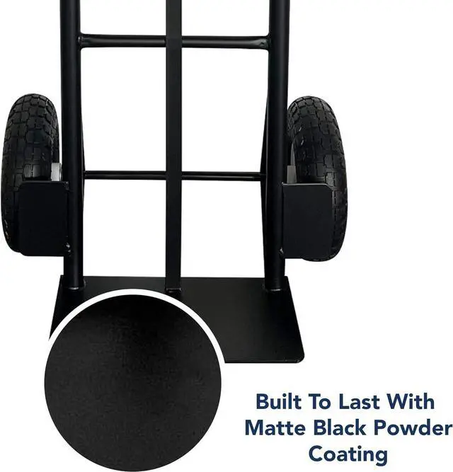 Alt view image 4 of 7 - Olympia Tools 800 Lb Steel Convertible Hand Truck with 10" Pneumatic Wheels for Home and Office Use
