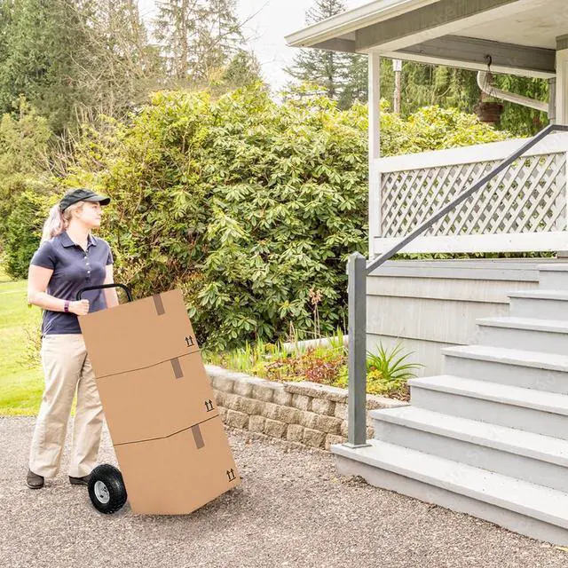 Alt view image 6 of 7 - Olympia Tools 800 Lb Steel Convertible Hand Truck with 10" Pneumatic Wheels for Home and Office Use