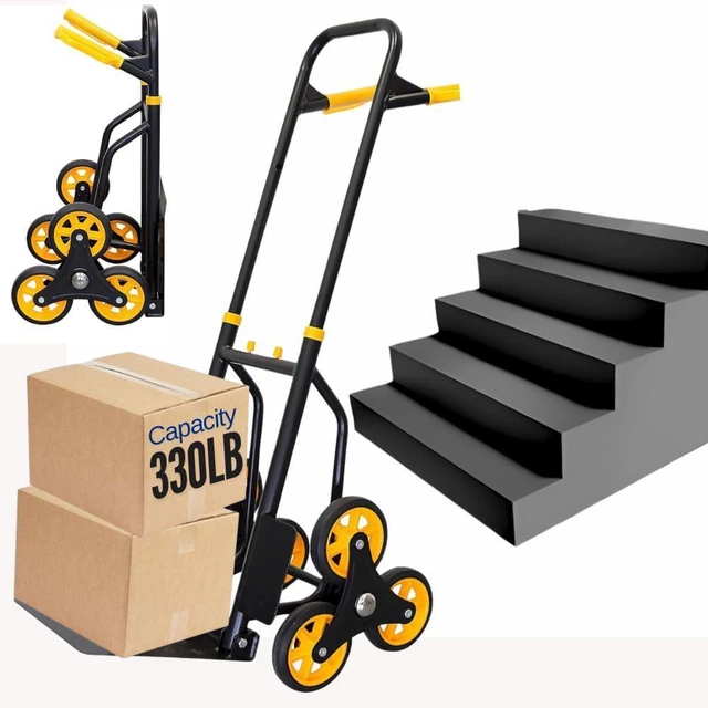 Main image of Mount-It! Stair Climbing Dolly, 330 Lb Capacity Heavy-Duty Stair Climbing Hand Truck with Telescoping Handle and 6 Wheels