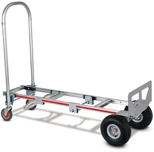 Alt view image 2 of 3 - Magliner GMK81UA4 Gemini Sr Convertible Hand Truck, Pneumatic Wheels, 500 lbs Load Capacity, 61" Height, 55-3/4" Length x 21" Width , Silver