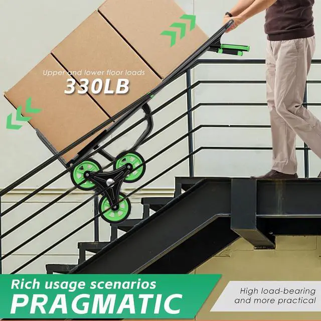 Alt view image 7 of 7 - Stair Climbing Hand Truck 440lbHeavy Duty Dolly Cart for StairsThickened Upgraded Steel Tube Folding Stair Climbing Trolley with Six Wheels and Telescoping Handle