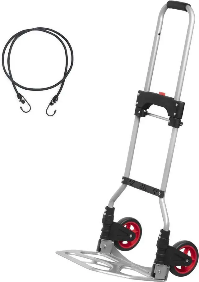 Main image of LEADALLWAY Dolly Cart Folding Hand Truck and Dolly,Steel Portable Cart with Telescoping Handle and Nylon+Rubber Wheels 180 lbs Capacity