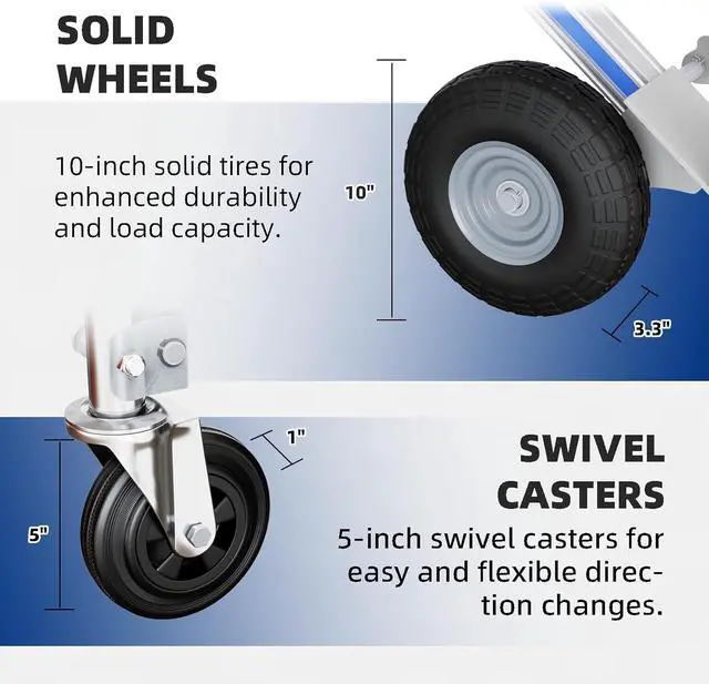 Alt view image 2 of 7 - Hand Trucks Heavy Duty Aluminum Dolly Cart, 3 in 1 Design 1000 Lbs Capacity with Solid Wheels - Foldable, Portable, Ergonomic Handle, Perfect for Construction, Warehouses, Factories, Indoor & Outdoor