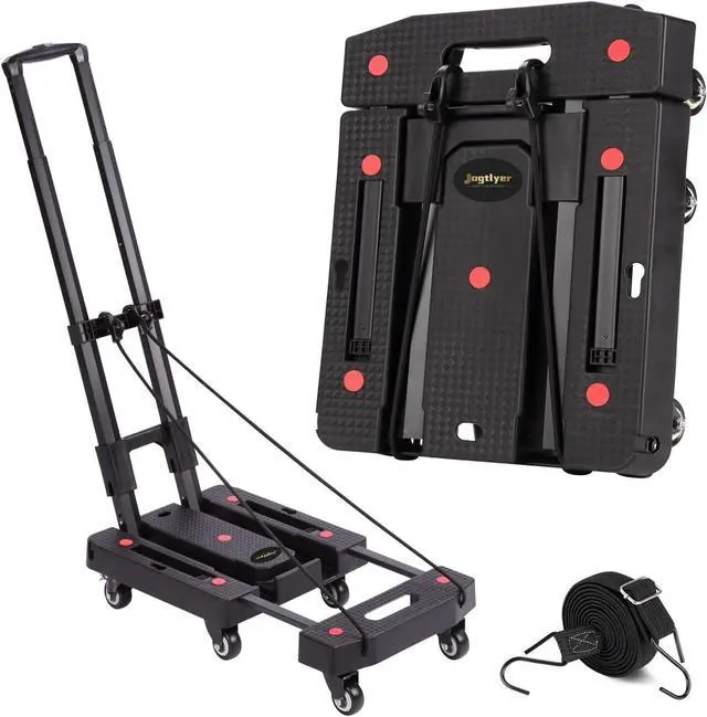 Main image of Folding Hand Truck Platform Trucks 500LB Heavy Duty Foldable Moving Dolly Cart with 6 Wheels,Luggage Cart Portable Car Seat Dolly for Airport Moving Travel,Shopping, Office Use-Black