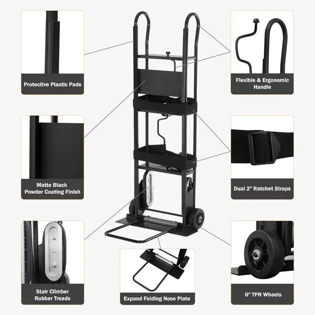 Alt view image 5 of 7 - Olympia Tools 800 Lb Appliance Hand Truck with Easy-to-use Belt Tightener for transport Large Appliances and Furniture