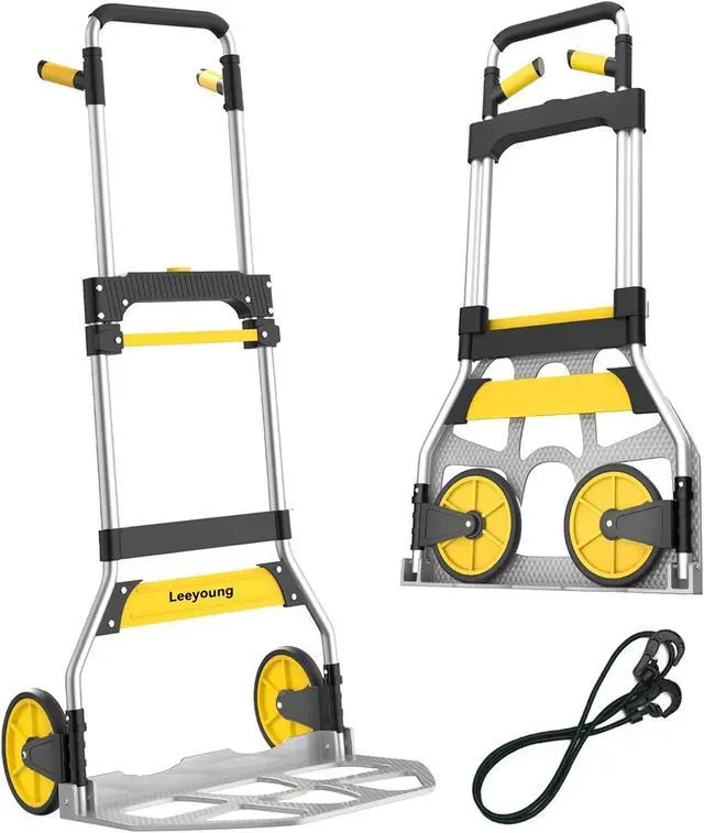 Main image of Aluminum Folding Hand Truck 309lb Capacity - Collapsible Dolly Cart with 47.3" Adjustable Handle, TPR Wheels & Portable Hand Truck Design, 11lbs Lightweight Storage Solution (No Assembly)