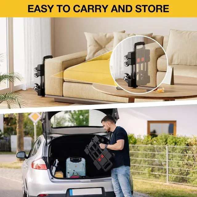 Alt view image 5 of 6 - Folding Hand Truck, 500 LB Portable Dolly Cart Heavy Duty Luggage Cart with 6 Wheels & 2 Ropes for Travel, Moving, Shopping