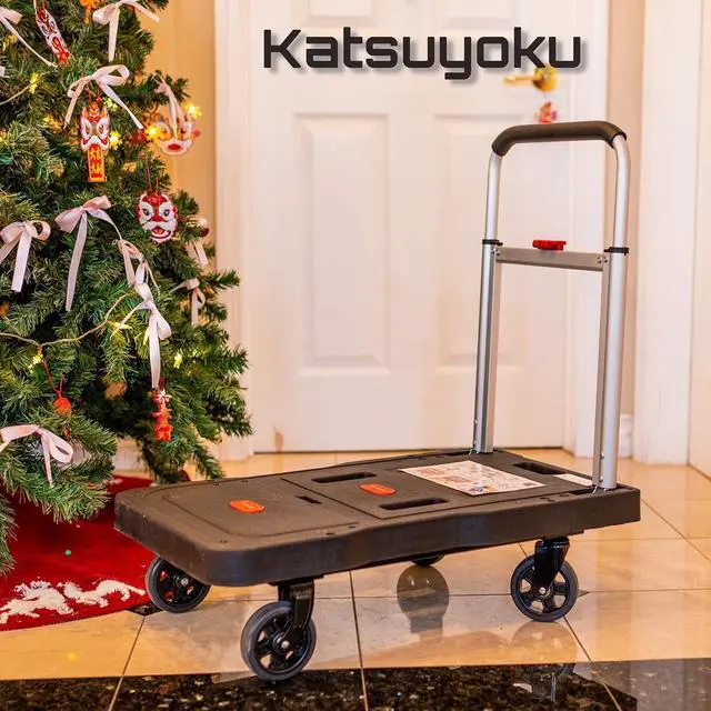 Alt view image 2 of 7 - Folding Hand Truck Portable Trolly,Platform Transport Hand cart with 330lbs Capacity Practical handling Tools for Household Industrial Black
