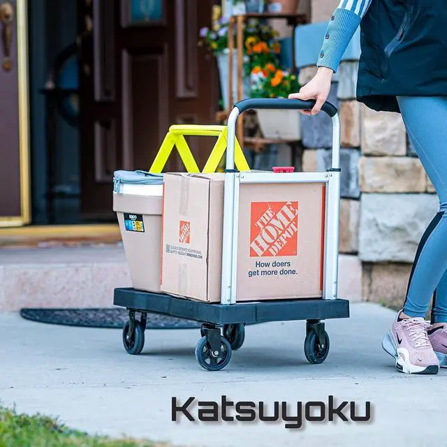 Alt view image 7 of 7 - Folding Hand Truck Portable Trolly,Platform Transport Hand cart with 330lbs Capacity Practical handling Tools for Household Industrial Black
