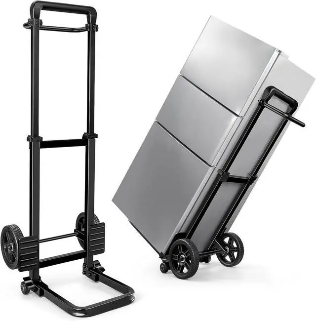 Main image of KEDSUM Dolly Cart with Wheels, Upgrade Labor-Saving Folding Dolly with Training Wheels, Heavy Duty Hand Truck Cart with Pedal Rod,Thickened Iron Pipe for Moving, Furniture, Warehouse Use