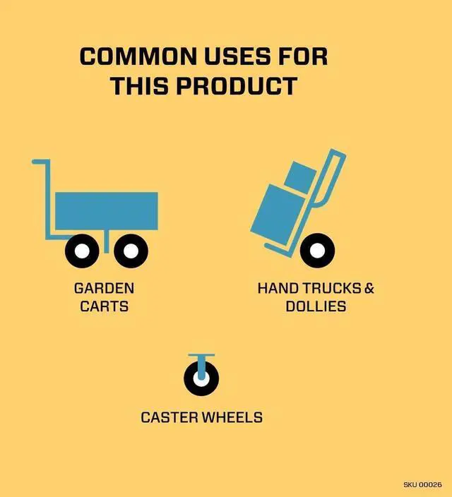 Alt view image 5 of 6 - Marathon 2.80/2.50-4" Narrow Width Flat Free Hand Truck / Utility Cart Tire on Wheel, 3"Centered Hub, 1/2" Bearings