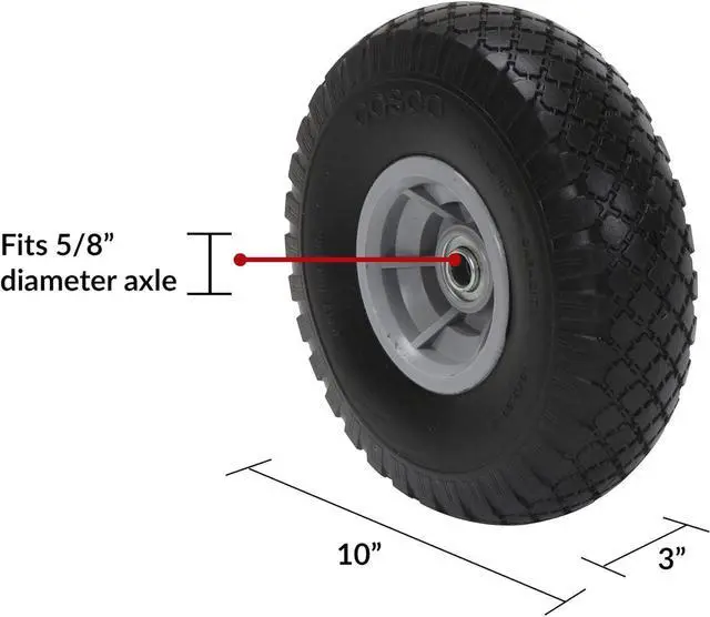 Alt view image 5 of 7 - COSCO 10-Inch Flat-Free Replacement Wheel for Hand Trucks, 2-pack