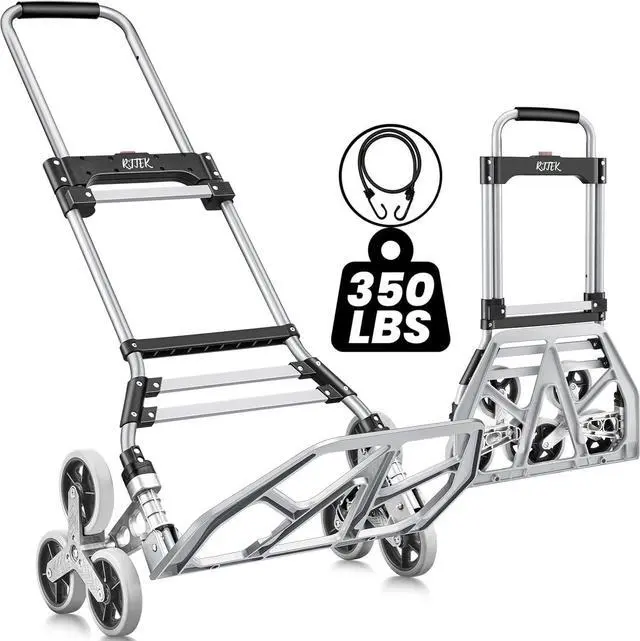 Main image of RJTEK Upgraded Version Stair Climber Hand Truck and Dolly, 350 Lb Capacity Stair Climbing cart Heavy-Duty Trolley Cart Heavy-Duty Luggage cart Stair Dolly Lightweight with Telescoping Handle