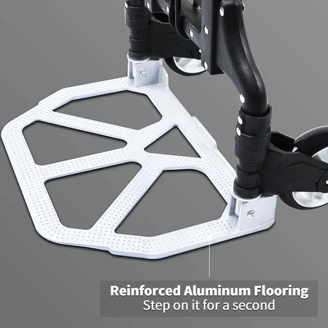 Alt view image 2 of 7 - Folding Hand Truck and Dolly,165 lb Capacity Aluminum Portable Cart Foldable 2 Wheel Dolly with Telescoping Handle