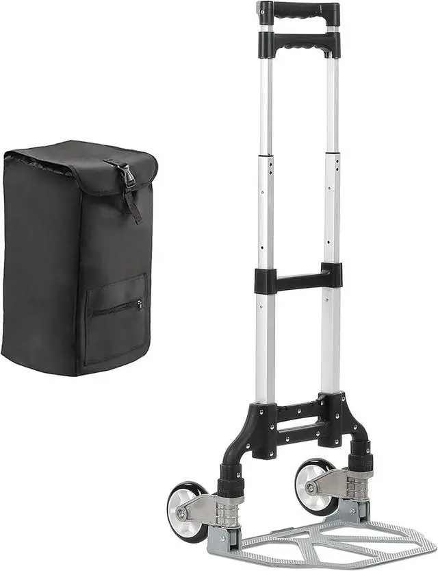 Main image of Hand Truck Dolly Cart with Wheels - Free Carry Bag Included, Portable 180 LB Capacity Hand Cart, Lightweight Aluminum Folding Dolly, Telescoping Higher Handle