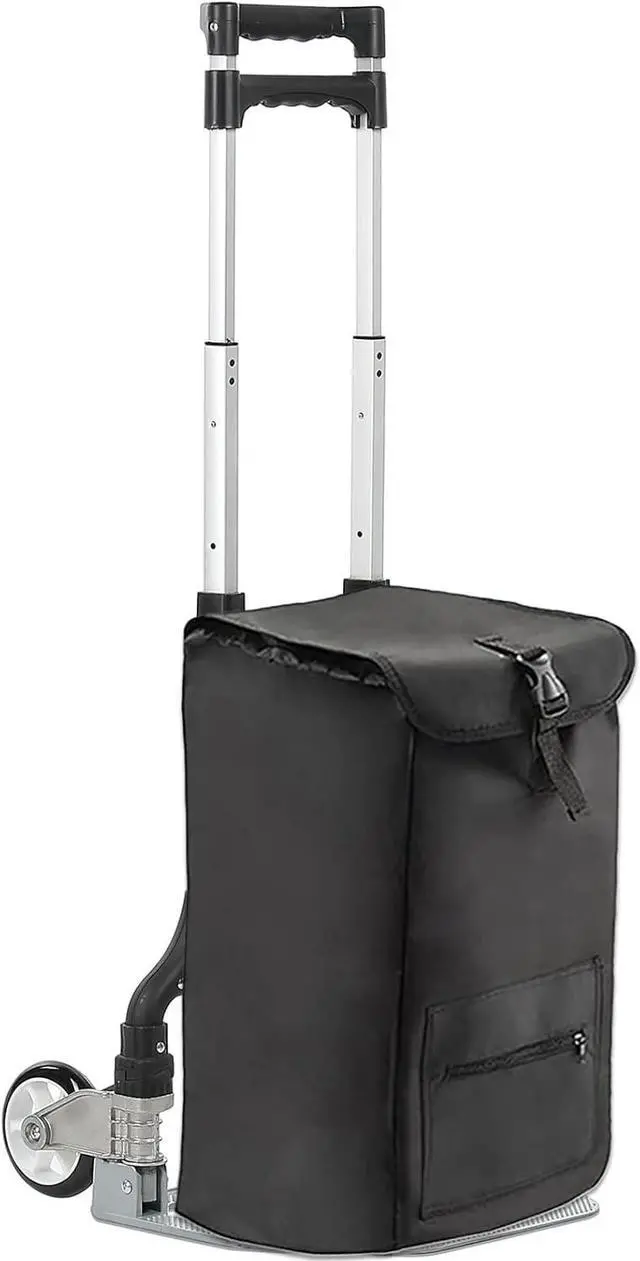 Alt view image 7 of 7 - Hand Truck Dolly Cart with Wheels - Free Carry Bag Included, Portable 180 LB Capacity Hand Cart, Lightweight Aluminum Folding Dolly, Telescoping Higher Handle