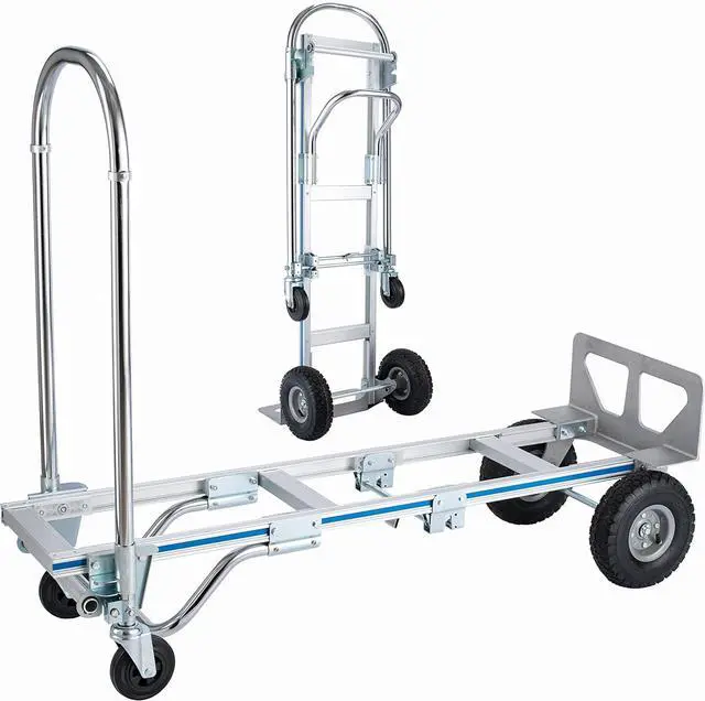 Main image of Convertible Hand Truck 1000 LBS Weight Capacity 2 in 1 Heavy Duty Hand Truck Durable Aluminum and Steel Construction with Nose Plate 4 Wheels Hand Truck Dolly