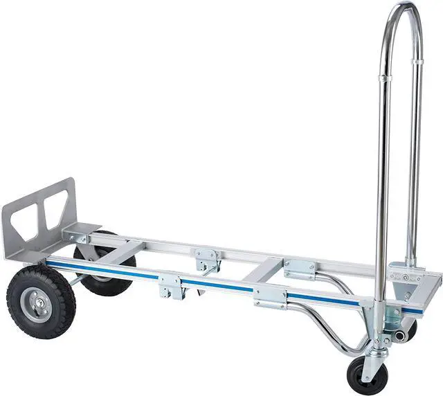 Alt view image 4 of 7 - Convertible Hand Truck 1000 LBS Weight Capacity 2 in 1 Heavy Duty Hand Truck Durable Aluminum and Steel Construction with Nose Plate 4 Wheels Hand Truck Dolly