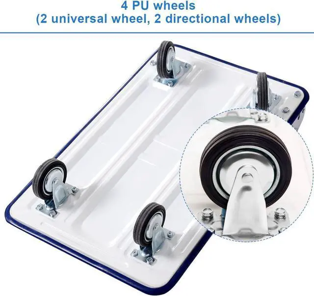 Alt view image 4 of 7 - Giantex 10 330lbs Platform Cart Dolly Folding Foldable Moving Warehouse Push Hand Truck