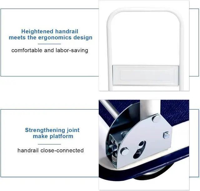 Alt view image 5 of 7 - Giantex 10 330lbs Platform Cart Dolly Folding Foldable Moving Warehouse Push Hand Truck