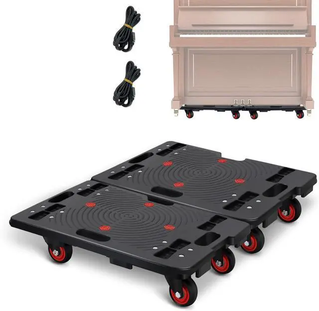 Main image of Furniture Dolly, Furniture Movers Dollies Heavy Duty,Large Moving Dolly Cart with 4 Wheels,24in-16in Hand Truck Folding Cart,360° Swivel Wheels Mute Portable 660lb Capacity,2 Pack,Black