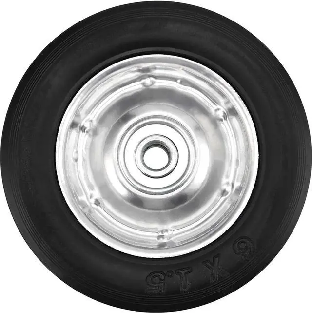 Alt view image 4 of 7 - 6 Pack 6" x 1.5" Flat Free Solid Rubber Wheel, Dolly Wheels Replacement Hand Truck Wheels for Tool Carts and Garden Carts, 132 lbs Load Capacity, 1/2 Bore Hole Diameter
