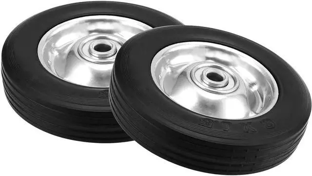 Alt view image 6 of 7 - 6 Pack 6" x 1.5" Flat Free Solid Rubber Wheel, Dolly Wheels Replacement Hand Truck Wheels for Tool Carts and Garden Carts, 132 lbs Load Capacity, 1/2 Bore Hole Diameter