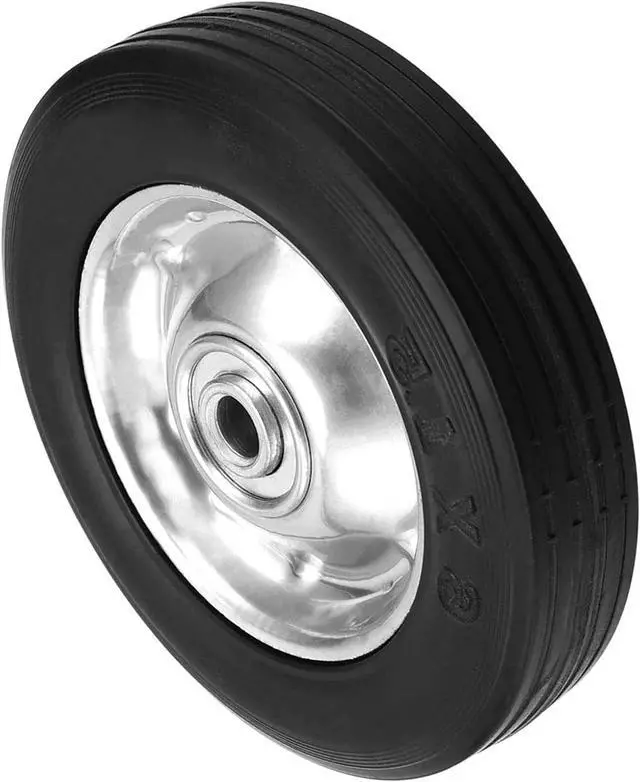 Alt view image 7 of 7 - 6 Pack 6" x 1.5" Flat Free Solid Rubber Wheel, Dolly Wheels Replacement Hand Truck Wheels for Tool Carts and Garden Carts, 132 lbs Load Capacity, 1/2 Bore Hole Diameter