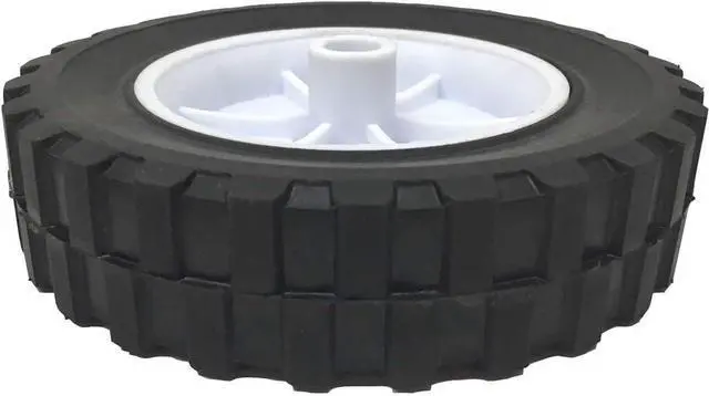 Alt view image 4 of 4 - 2 Pack - 6" x 1.5" Solid Rubber Flat Free Tire Hand Truck Plastic Wheel -  1/2" Axle Hole - 70 lbs Capacity