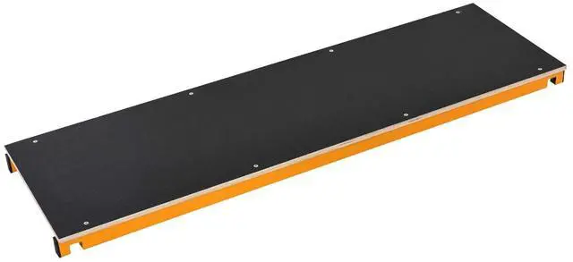 Alt view image 6 of 7 - HOMCOM 4-Step Steel 4.6 x 2 x 6 ft. Scaffold 2 Wheels Free Moving for Indoor & Outdoor Decoration Anti-Skid, 440 Pound Capacity