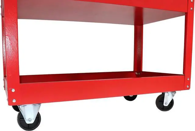 Alt view image 6 of 7 - 3 Tray Service Utility Cart 150 LBS Load Capacity with Swivel 360° Wheels Tool Cart Multifunctional