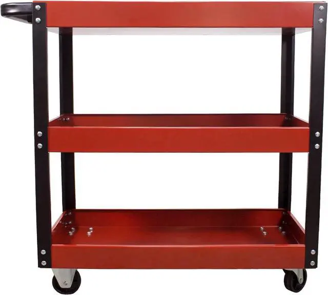 Alt view image 7 of 7 - 3 Tray Service Utility Cart 150 LBS Load Capacity with Swivel 360° Wheels Tool Cart Multifunctional