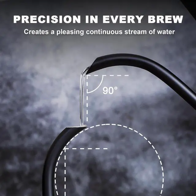 Alt view image 7 of 7 - Nueve&Five Gooseneck Electric Kettle with Thermometer Black Electric Kettle 1L with Auto Shut-Off1000W Hot Water Kettle of Stainless Steel Pour Over Kettle for Coffee & Tea