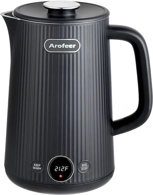 Main image of Arofeer® 1.7L(57oz) Large Electric Kettle Temperature Control, 7+Cups Electric Tea Kettle for Coffee&Tea, 2 quarts Big Hot Water Kettle Electric with,1200W,Keep Warm-Black