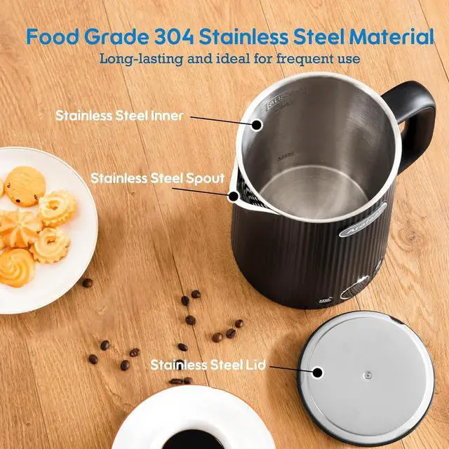 Alt view image 7 of 7 - Arofeer® 1.7L(57oz) Large Electric Kettle Temperature Control, 7+Cups Electric Tea Kettle for Coffee&Tea, 2 quarts Big Hot Water Kettle Electric with,1200W,Keep Warm-Black