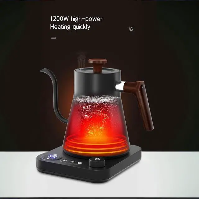 Alt view image 6 of 7 - Gooseneck Electric Kettle,Electric Kettles, ±1 Temperature Control, Ultra-Quiet 304 Stainless Steel, for Coffee, Tea & Milk, Auto Boil Detection, 8 Safety Protections & Memory Function(Black0.9L)