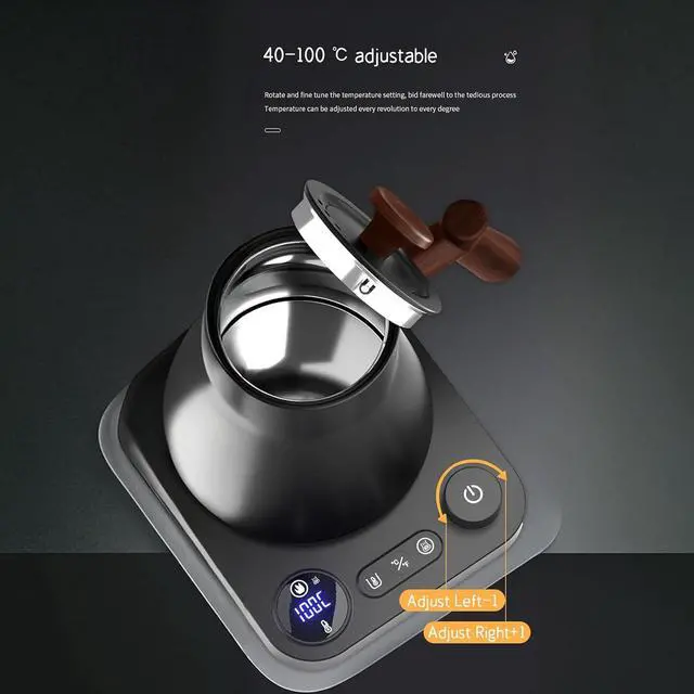 Alt view image 7 of 7 - Gooseneck Electric Kettle,Electric Kettles, ±1 Temperature Control, Ultra-Quiet 304 Stainless Steel, for Coffee, Tea & Milk, Auto Boil Detection, 8 Safety Protections & Memory Function(Black0.9L)
