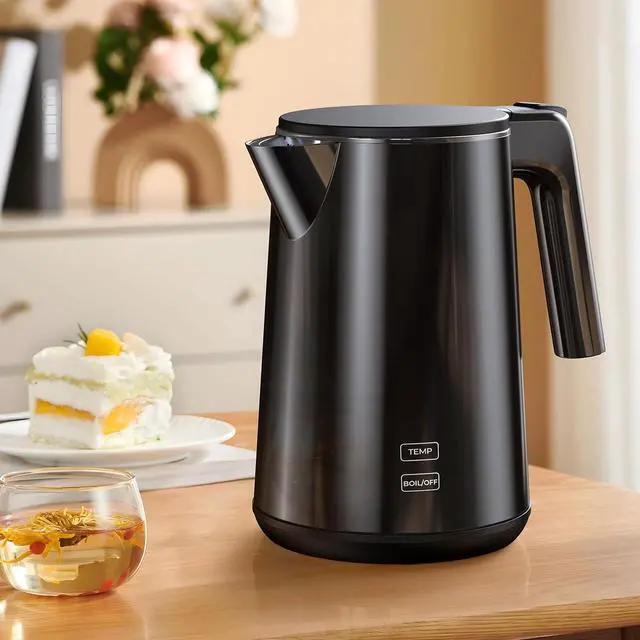 Main image of Electric Kettle 1.0L 1200W, 7 Temp Settings, 4H Keep-Warm, Fast-Boil Stainless Steel Electric Tea Kettle, 120V Water Boiler with Auto-Shut Off, Cool Touch PP Exterior for Home Office, Black