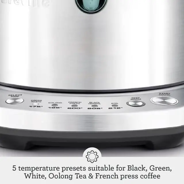 Alt view image 5 of 6 - Breville BKE720BSS Temp Select Hot Water Kettle, 57 oz, Brushed Stainless Steel