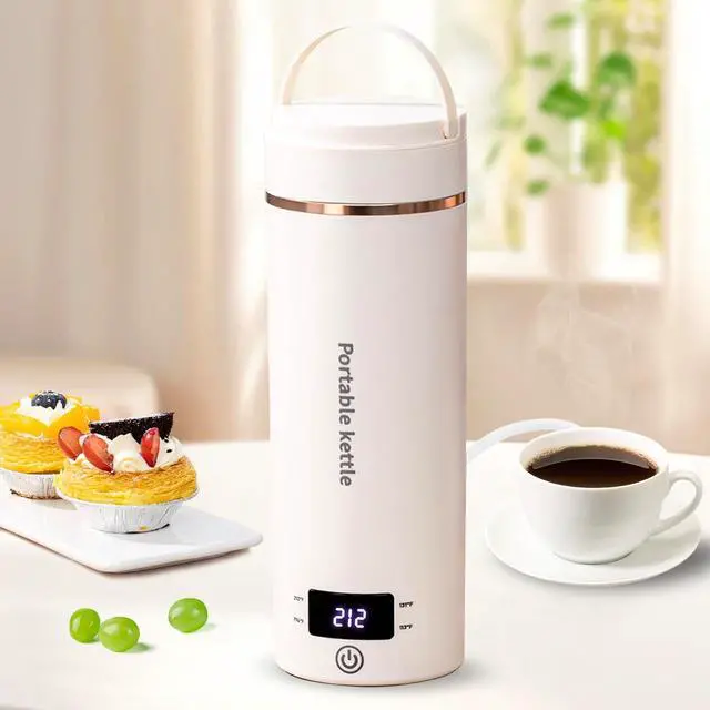 Main image of Travel Electric Kettle Portable Mini Kettle,Small Hot Water Boiler with 4 Temperature Settings,304 Stainless Steel,Fast Boiling Water with Auto Shut-Off and Boil Dry Protection,400ml (Beige, 400ML)