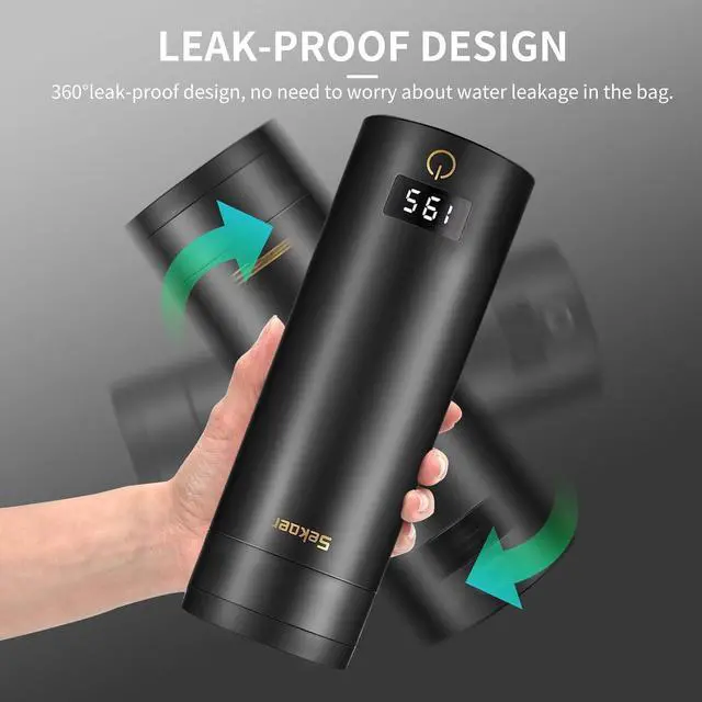 Alt view image 7 of 7 - Sekaer Travel Electric Tea Kettle Portable Small Mini Coffee Kettle, with 4 Variable Presets, Personal Hot Water Boiler 304 Stainless Steel with Auto Shut-Off & Boil Dry Protection, SY-618B