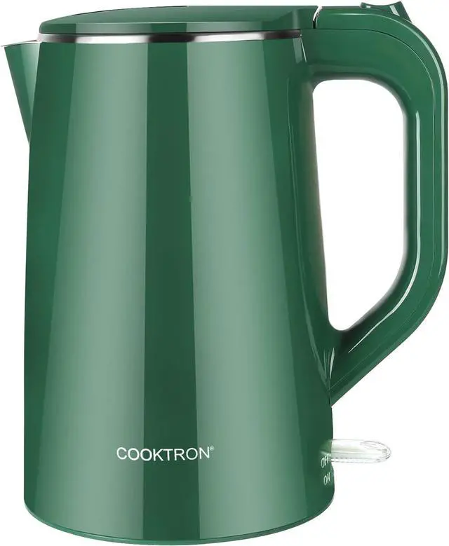 Main image of 1.7L Electric Kettle Quiet, Double Wall Hot Water Boiler BPA-Free, Quiet Boil and Cool Touch Tea Kettle, Cordless with Auto Shut-Off & Boil Dry Protection, 1500W Fast Boiling, dark green