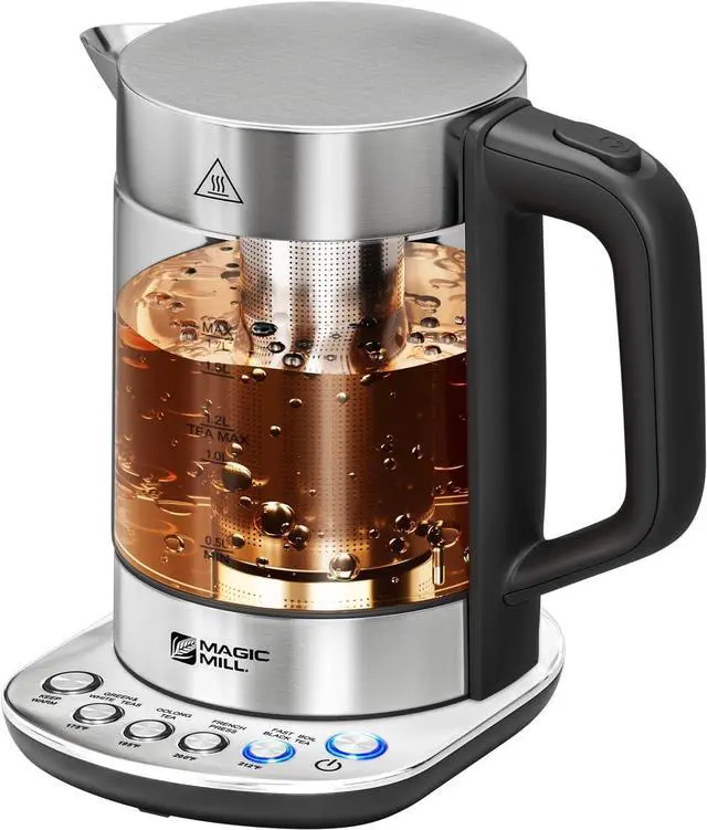 Main image of Magic Mill Pro Electric Kettle with tea Infuser and Temperature Control - Keep Warm Function, Rapid Boil, Automatic Safety Shut Off, BPA Free, No Plastic on Water, British Patent Technology,Large 1.7L