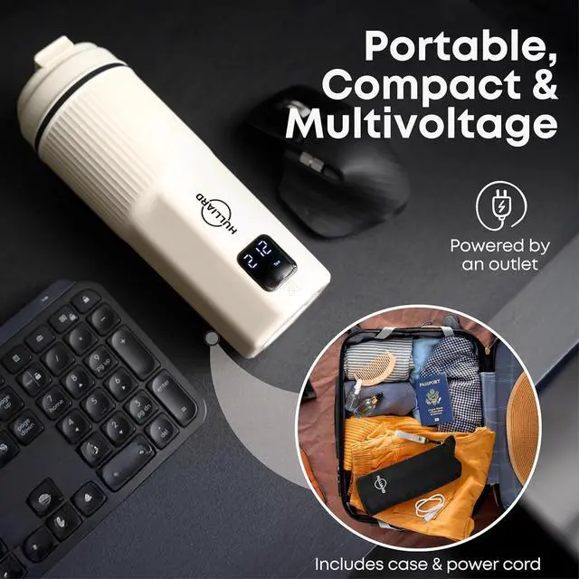 Alt view image 6 of 6 - Travel Electric Kettle - 316 Stainless Steel, Portable Tea Kettle & Water Heater, 450ml Portable Water Boiler, 6 Temperature Settings, Auto Shut-Off, Universal Voltage (100-240V)