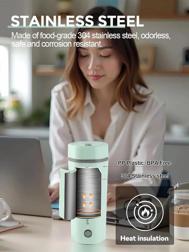 Alt view image 5 of 7 - balbali Travel Kettle Electric Small Portable Electric Kettle for Boiling Water Travel Tea Kettle Portable Water Boiler 12oz Travel Electric Kettle