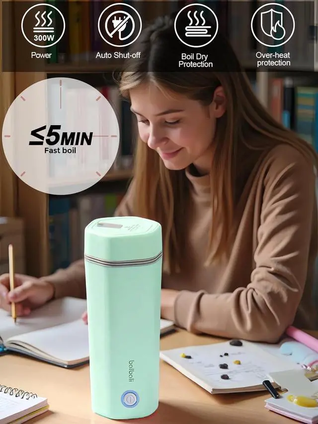 Alt view image 6 of 7 - balbali Travel Kettle Electric Small Portable Electric Kettle for Boiling Water Travel Tea Kettle Portable Water Boiler 12oz Travel Electric Kettle