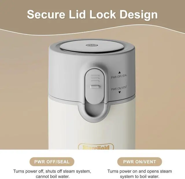 Alt view image 2 of 7 - Travel Portable Electric Kettle (Non-Rechargeable), Food-Grade 316 Stainless Steel (300W/400ML) Fast-Boil Small Hot Water Boiler with 4 Temp Settings, Keep Warm, Auto Shut-Off & Boil-Dry Protection