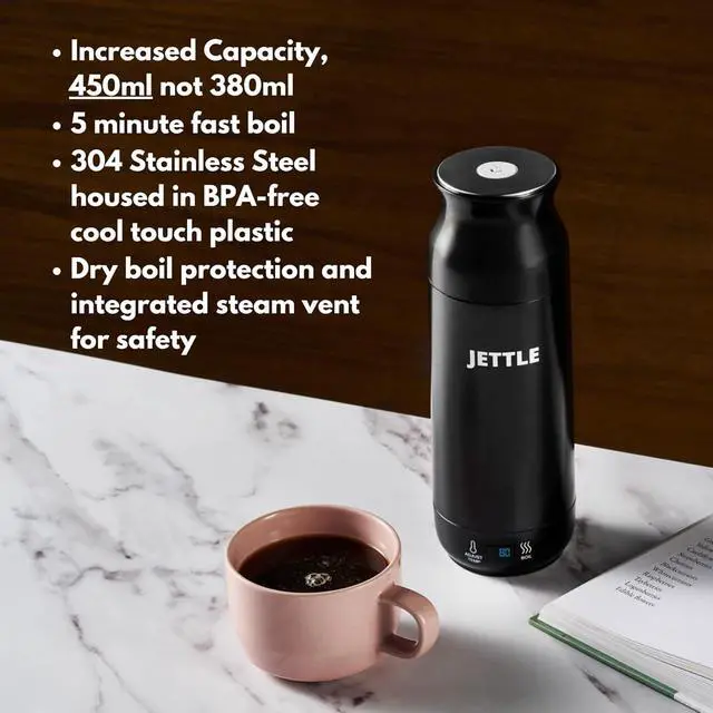 Alt view image 4 of 7 - Electric Kettle - Travel Portable Heater for Coffee Tea Milk Soup - Stainless Steel Travel Water Boiler tea pot with Temperature Control - LED - Automatic Power Off - 450ml - Kitchen Appliance