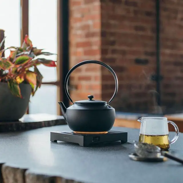 Alt view image 4 of 7 - BALMUDA MoonKettle | Electric Kettle with Temp Control (122°F - 212°F) | HOLD & Keep Warm | 900ml (30 fl oz) | Soothing Ambient Light & Sound | Precision Pour Spout | Black