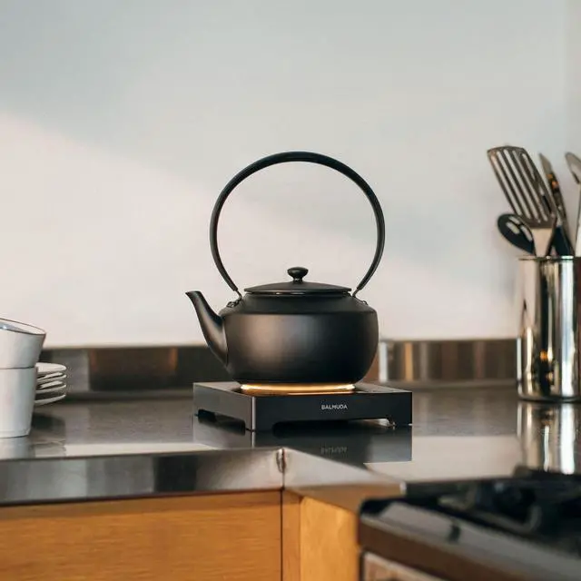 Alt view image 6 of 7 - BALMUDA MoonKettle | Electric Kettle with Temp Control (122°F - 212°F) | HOLD & Keep Warm | 900ml (30 fl oz) | Soothing Ambient Light & Sound | Precision Pour Spout | Black